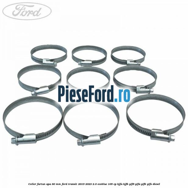 Colier furtun apa 80 mm Ford Transit 2019-2023 2.0 EcoBlue 105 cp BJFA, BJFB, YLF6, YLFA, YLFB, YLFS diesel