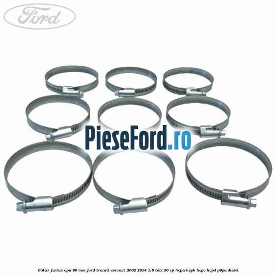 Colier furtun apa 80 mm Ford Transit Connect 2002-2014 1.8 TDCi 90 cp HCPA, HCPB, HCPC, HCPD, P9PA diesel