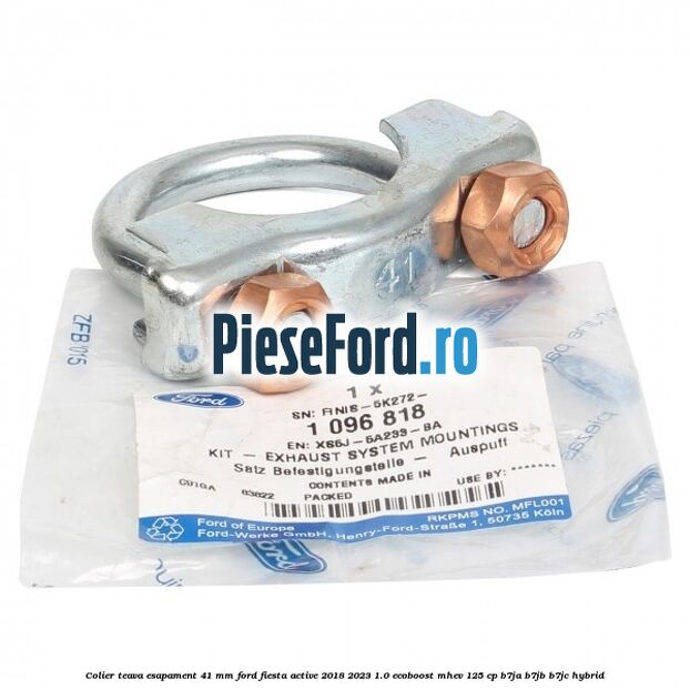 Colier teava esapament 41 MM Ford Fiesta Active 2018-2023 1.0 EcoBoost mHEV 125 cp B7JA, B7JB, B7JC Hybrid