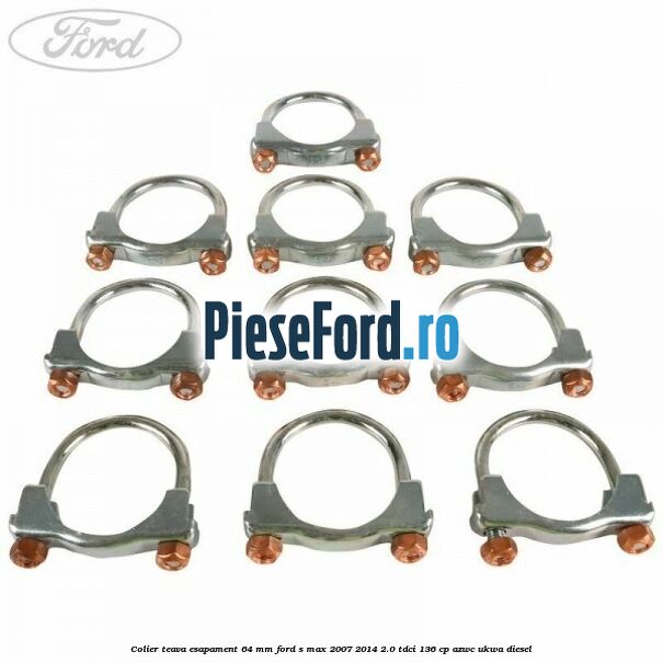 Colier teava esapament 64 MM Ford S-Max 2007-2014 2.0 TDCi 136 cp AZWC, UKWA diesel
