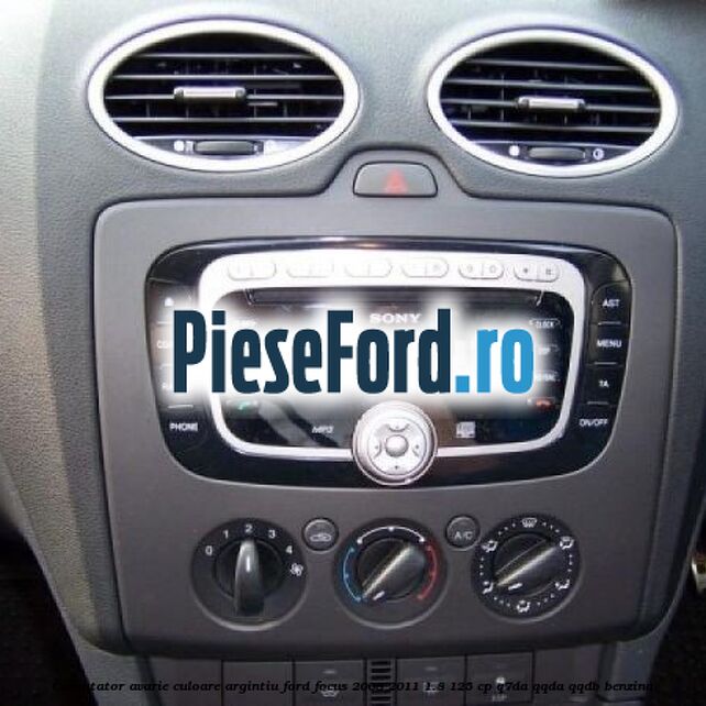 Comutator avarie culoare argintiu Ford Focus 2008-2011 1.8 125 cp Q7DA, QQDA, QQDB benzina