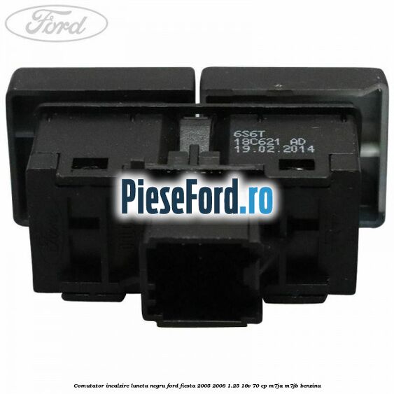 Comutator incalzire luneta negru Ford Fiesta 2005-2008 1.25 16V 70 cp M7JA, M7JB benzina