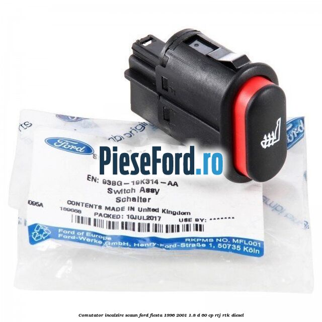 Comutator incalzire scaun Ford Fiesta 1996-2001 1.8 D 60 cp RTJ, RTK diesel