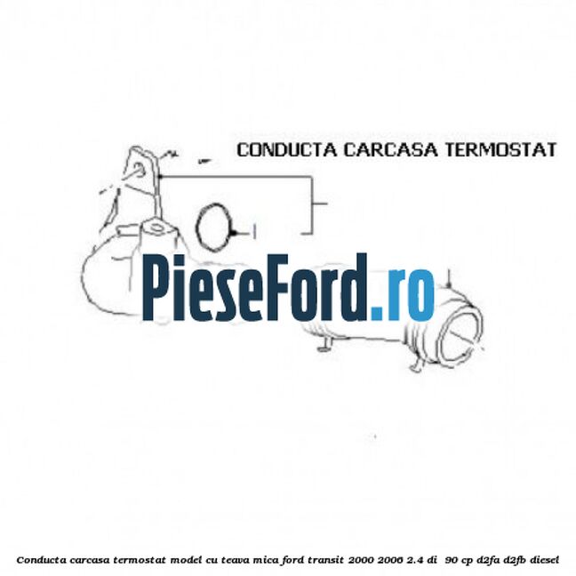 Conducta carcasa termostat model cu teava mica Ford Transit 2000-2006 2.4 DI  90 cp D2FA, D2FB diesel