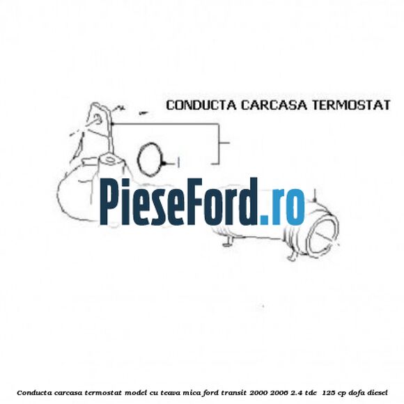Conducta carcasa termostat model cu teava mica Ford Transit 2000-2006 2.4 TDE  125 cp DOFA diesel