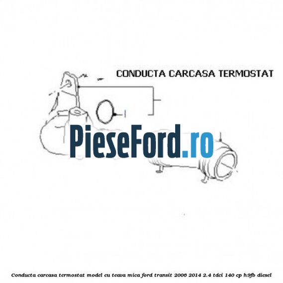 Conducta carcasa termostat model cu teava mica Ford Transit 2006-2014 2.4 TDCi 140 cp H9FB diesel