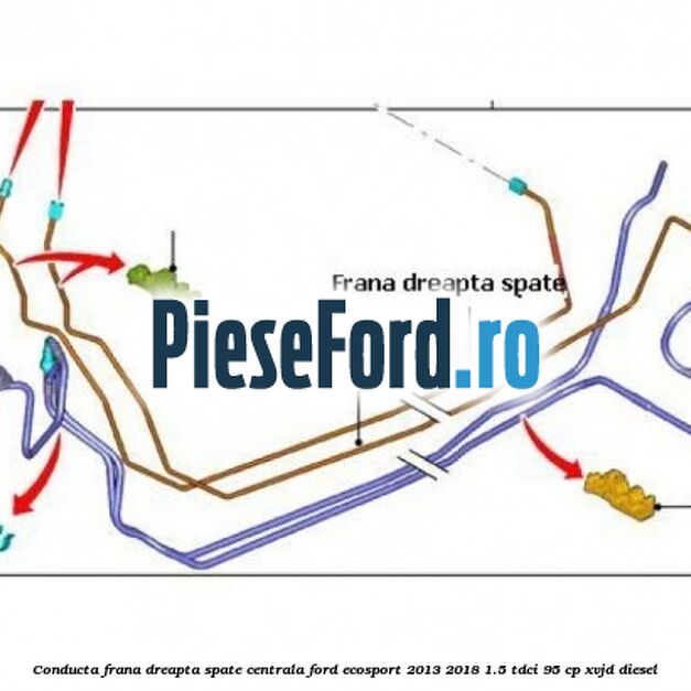 Conducta frana dreapta spate centrala Ford EcoSport 2013-2018 1.5 TDCi 95 cp XVJD diesel