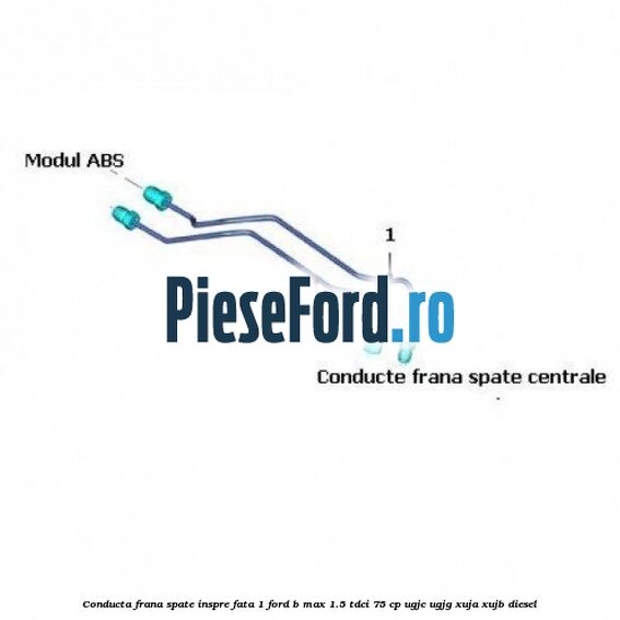 Conducta frana spate inspre fata 1 Ford B-Max 1.5 TDCi 75 cp UGJC, UGJG, XUJA, XUJB diesel