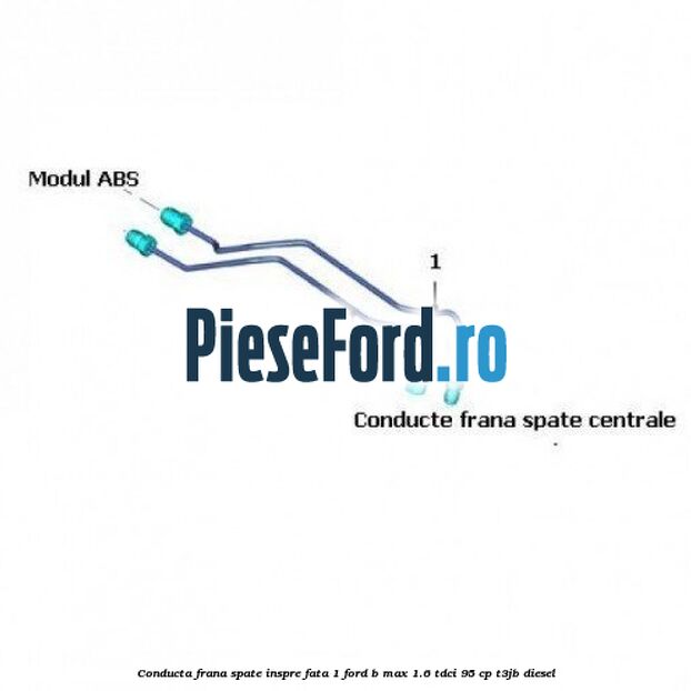 Conducta frana spate inspre fata 1 Ford B-Max 1.6 TDCi 95 cp T3JB diesel