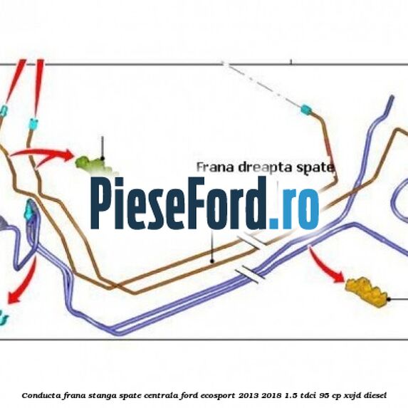 Conducta frana stanga spate centrala Ford EcoSport 2013-2018 1.5 TDCi 95 cp Conducta frana stanga spate centrala Ford EcoSport 2013-2018 1.5 TDCi 95 cp XVJD diesel
