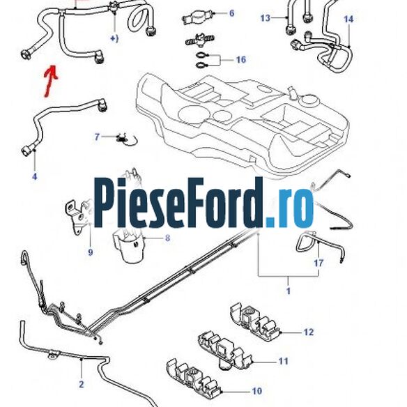 Conducta retur filtru combustibil Ford Mondeo 2000-2007 2.0 TDCi 130 cp FMBA, N7BA, N7BB diesel