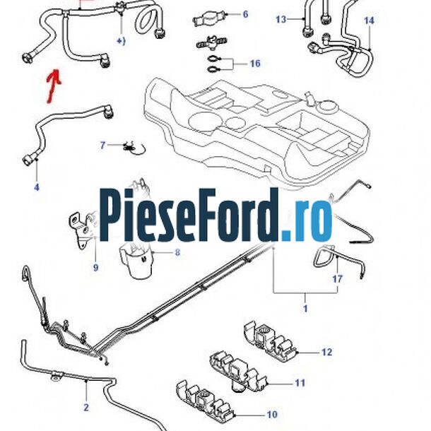Conducta retur filtru combustibil Ford Mondeo 2000-2007 2.0 TDDI 115 cp D6BA, HJBA, HJBB, HJBC diesel
