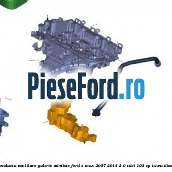 Conducta ventilare galerie admisie Ford S-Max 2007-2014 2.0 TDCi 163 cp Conducta ventilare galerie admisie Ford S-Max 2007-2014 2.0 TDCi 163 cp TXWA diesel