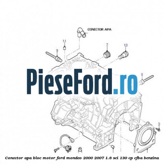 Conector apa bloc motor Ford Mondeo 2000-2007 1.8 SCi 130 cp CFBA benzina