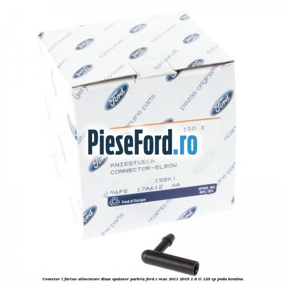 Conector L furtun alimentare diuze spalator parbriz Ford C-Max 2011-2015 1.6 Ti 125 cp PNDA benzina