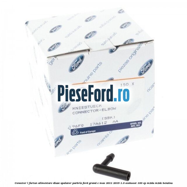Conector L furtun alimentare diuze spalator parbriz Ford Grand C-Max 2011-2015 1.0 EcoBoost 100 cp M2DA, M2DC benzina