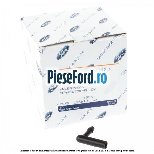 Conector L furtun alimentare diuze spalator parbriz Ford Grand C-Max 2011-2015 2.0 TDCi 140 cp UFDB diesel