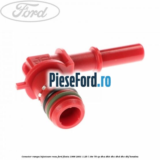 Conector rampa injectoare rosu Ford Fiesta 1996-2001 1.25 i 16V 75 cp DHA, DHB, DHC, DHD, DHE, DHF benzina