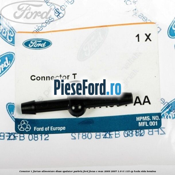 Conector T furtun alimentare diuze spalator parbriz Ford Focus C-Max 2003-2007 1.6 Ti 115 cp HXDA, SIDA benzina