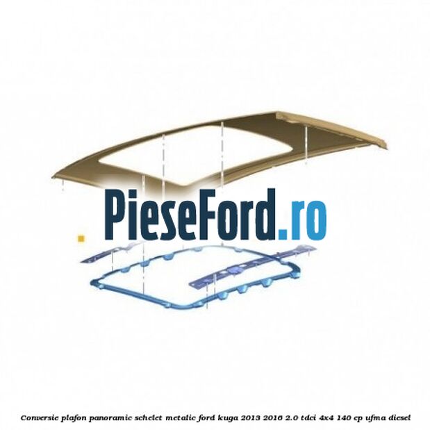 Conversie plafon panoramic schelet metalic Ford Kuga 2013-2016 2.0 TDCi 4x4 140 cp UFMA diesel