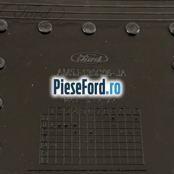 Covoras spate cauciuc negru, randul 3 Ford Grand C-Max 2016-2020 1.6 Ti 125 cp PNDA, PNDD benzina