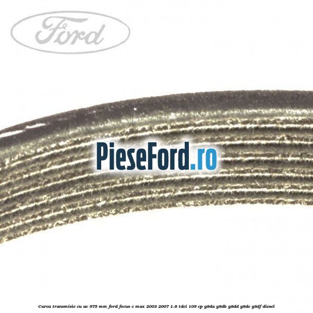 Curea transmisie cu AC 975 mm Ford Focus C-Max 2003-2007 1.6 TDCi 109 cp G8DA, G8DB, G8DD, G8DE, G8DF diesel