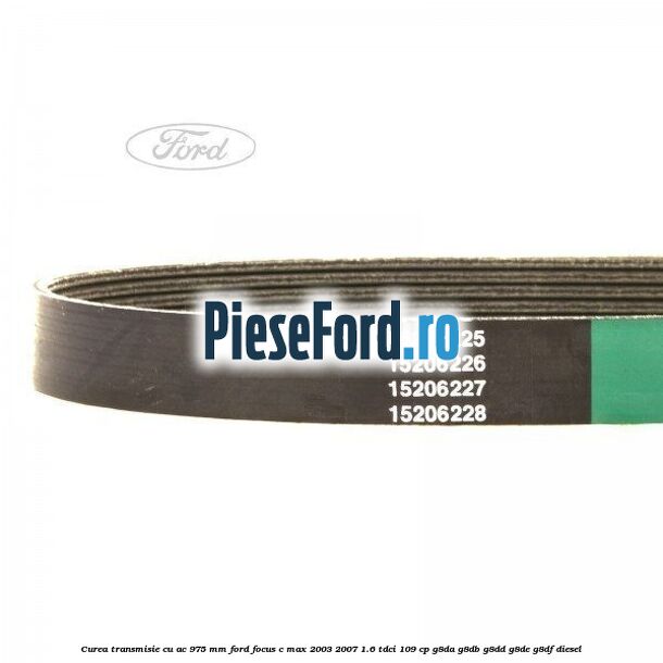 Curea transmisie cu AC 975 mm Ford Focus C-Max 2003-2007 1.6 TDCi 109 cp G8DA, G8DB, G8DD, G8DE, G8DF diesel