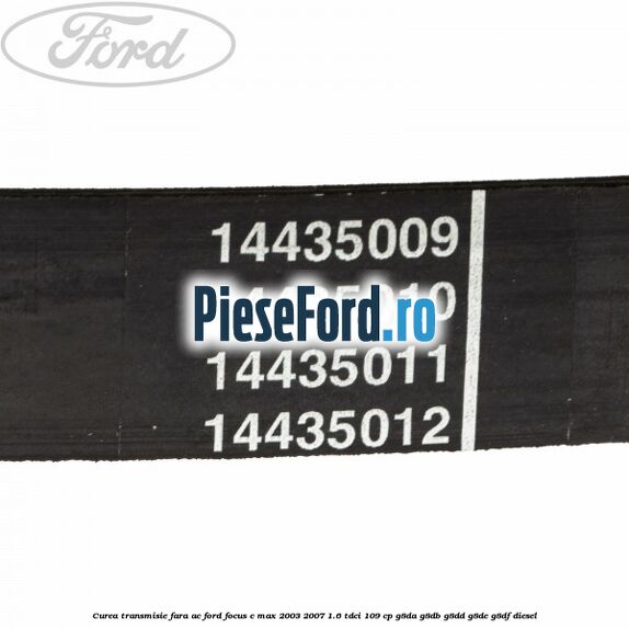 Curea transmisie fara AC Ford Focus C-Max 2003-2007 1.6 TDCi 109 cp G8DA, G8DB, G8DD, G8DE, G8DF diesel