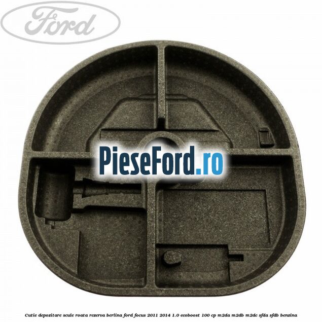 Cutie depozitare scule roata rezerva berlina Ford Focus 2011-2014 1.0 EcoBoost 100 cp M2DA, M2DB, M2DC, SFDA, SFDB benzina