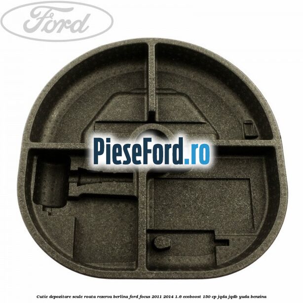 Cutie depozitare scule roata rezerva berlina Ford Focus 2011-2014 1.6 EcoBoost 150 cp JQDA, JQDB, YUDA benzina