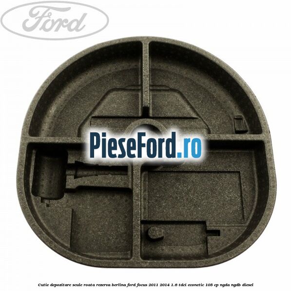 Cutie depozitare scule roata rezerva berlina Ford Focus 2011-2014 1.6 TDCi ECOnetic 105 cp NGDA, NGDB diesel