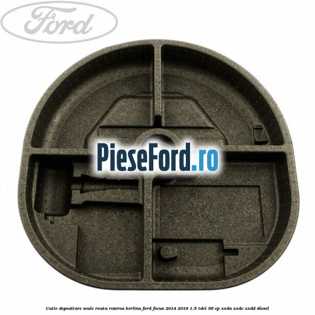 Cutie depozitare scule roata rezerva berlina Ford Focus 2014-2018 1.5 TDCi 95 cp XXDA, XXDC, XXDD diesel