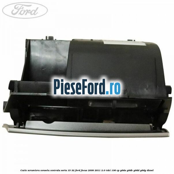 Cutie scrumiera consola centrala seria 15/32 Ford Focus 2008-2011 2.0 TDCi 136 cp G6DA, G6DB, G6DD, G6DG diesel
