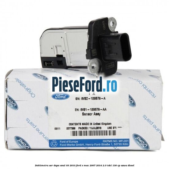 Debitmetru aer dupa anul 03/2010 Ford S-Max 2007-2014 2.0 TDCi 130 cp Debitmetru aer dupa anul 03/2010 Ford S-Max 2007-2014 2.0 TDCi 130 cp AZWA diesel