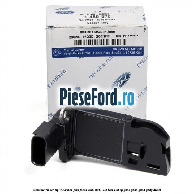 Debitmetru aer tip insurubat Ford Focus 2008-2011 2.0 TDCi 136 cp Debitmetru aer tip insurubat Ford Focus 2008-2011 2.0 TDCi 136 cp G6DA, G6DB, G6DD, G6DG diesel