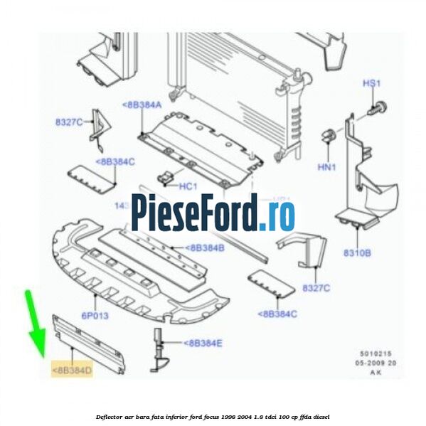 Deflector aer bara fata inferior Ford Focus 1998-2004 1.8 TDCi 100 cp Deflector aer bara fata inferior Ford Focus 1998-2004 1.8 TDCi 100 cp FFDA diesel
