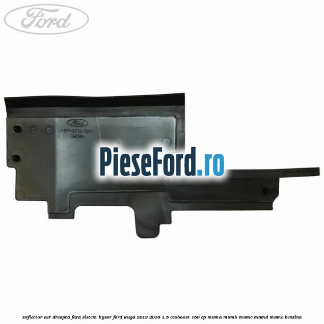 Deflector aer dreapta fara sistem Kysor Ford Kuga 2013-2016 1.5 EcoBoost 150 cp M8MA, M8MB, M8MC, M8MD, M8ME benzina