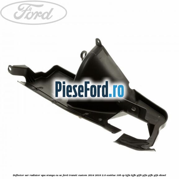 Deflector aer radiator apa stanga cu AC Ford Transit Custom 2014-2018 2.0 EcoBlue 105 cp BJFA, BJFB, YLF6, YLFA, YLFB, YLFS diesel
