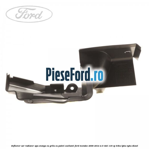 Deflector aer radiator apa stanga cu grila cu paleti oscilanti Ford Mondeo 2008-2014 2.0 TDCi 115 cp Deflector aer radiator apa stanga cu grila cu paleti oscilanti Ford Mondeo 2008-2014 2.0 TDCi 115 cp KLBA, LPBA, TYBA diesel