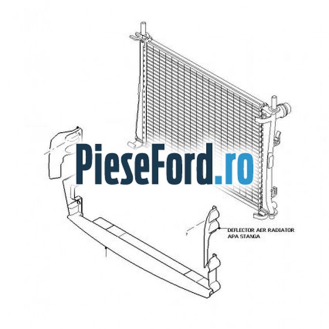 Deflector aer radiator apa stanga Ford Fiesta 2005-2008 1.25 16V 70 cp M7JA, M7JB benzina