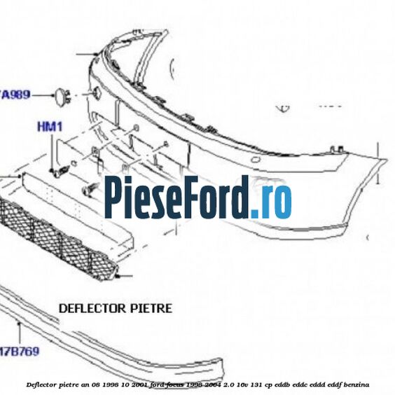 Deflector pietre an 08/1998-10/2001 Ford Focus 1998-2004 2.0 16V 131 cp EDDB, EDDC, EDDD, EDDF benzina