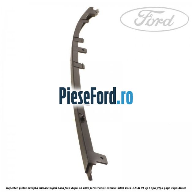 Deflector pietre dreapta culoare negru bara fata dupa 04/2009 Ford Transit Connect 2002-2014 1.8 Di 75 cp BHPA, P7PA, P7PB, R2PA diesel