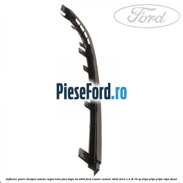 Deflector pietre dreapta culoare negru bara fata dupa 04/2009 Ford Transit Connect 2002-2014 1.8 Di 75 cp BHPA, P7PA, P7PB, R2PA diesel