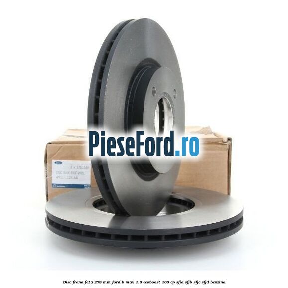 Disc frana fata 278 mm Ford B-Max 1.0 EcoBoost 100 cp SFJA, SFJB, SFJC, SFJD benzina