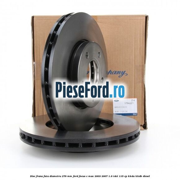 Disc frana fata diametru 278 mm Ford Focus C-Max 2003-2007 1.8 TDCi 115 cp KKDA, KKDB diesel