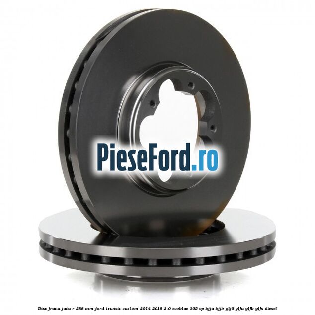Disc frana fata R 288 MM Ford Transit Custom 2014-2018 2.0 EcoBlue 105 cp BJFA, BJFB, YLF6, YLFA, YLFB, YLFS diesel