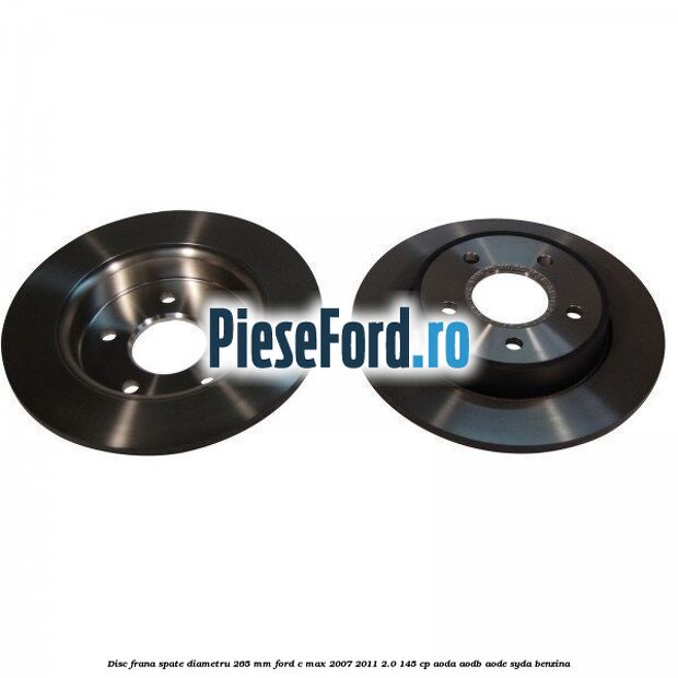 Disc frana spate diametru 265 mm Ford C-Max 2007-2011 2.0 145 cp AODA, AODB, AODE, SYDA benzina