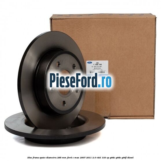 Disc frana spate diametru 265 mm Ford C-Max 2007-2011 2.0 TDCi 133 cp