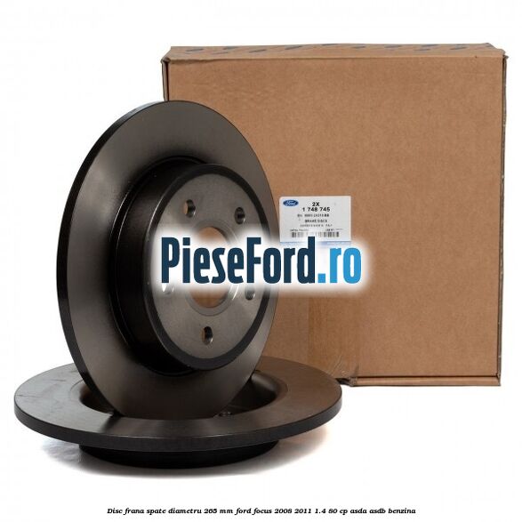 Disc frana spate diametru 265 mm Ford Focus 2008-2011 1.4 80 cp ASDA, ASDB benzina