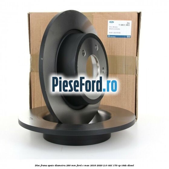 Disc frana spate diametru 280 mm Ford C-Max 2016-2020 2.0 TDCi 170 cp T8DE diesel